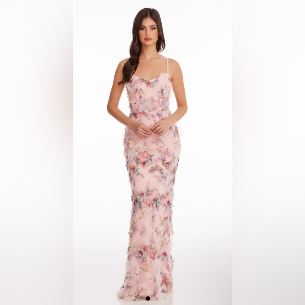 Dress the Population Giovanna Gown Floral Pink Evening Dress